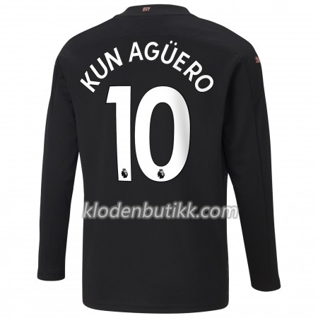 Manchester City Sergio Aguero 10 Borte Fotballdrakt 2020-2021 Langermet